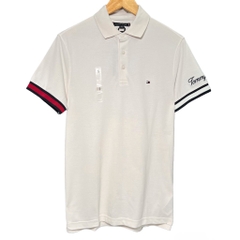 Áo Polo Tommy Hilfiger Slim Fit Flag Cuff Beige MW30764 250