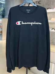 Áo Champion Đen Tay Dài Logo