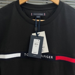 Áo Tommy Hilfiger Ribbed Inset Logo T-Shirt Black MW36498 001