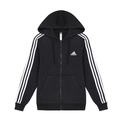 Áo Khoác adidas Nữ Essentials 3-Stripes Full-Zip Fleece Hoodie Black HZ5743