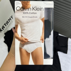 Áo Calvin Klein Cotton Classic Slim Fit Crew Neck 3-Pack Black NB4013 001