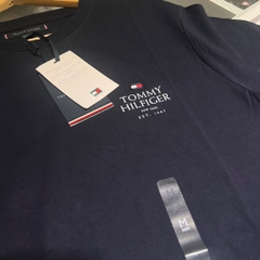 Áo Tommy Hilfiger Logo Hilfiger Stack Navy MW36500 402