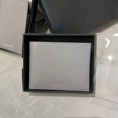 Ví Calvin Klein Saffiano Leather Card Case Bifold Wallet Grey 4D1013G 020