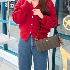 Túi Michael Kors Vincent Medium Signature Logo Pochette With Card Case Brown 35F4G2VC6B