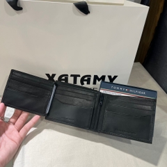 Ví Tommy Hilfiger Men's Bifold Genuine Leather Wallet Black 31TL240005 001