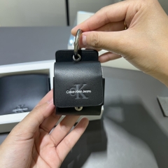 Ví Calvin Klein Monogram Logo Slim Bifold Wallet Black + Airpods Case Gift Set 4G1015G 001