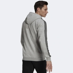 Áo Khoác Nam adidas Essentials Fleece 3-Stripes Full Zip Hoodie Grey HB0041