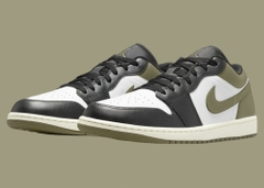 Jordan 1 Low Black Medium Olive 553558 092