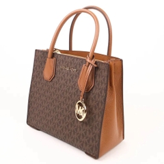 Túi Michael Kors Mercer Medium Logo and Leather Accordion Crossbody Bag Brown 35S1GM9M2B