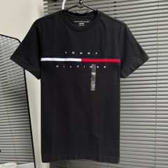 Áo Tommy Hilfiger Embroidered Flag Logo T-Shirt Black