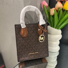 Túi Michael Kors Mercer Extra-Small Logo and Leather Brown 35T1GM9C0I
