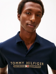Áo Polo Tommy Hilfiger Regular Fit Embroidered Logo Interlock Navy MW41615 400