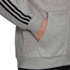 Áo Khoác Nam adidas Essentials Fleece 3-Stripes Full Zip Hoodie Grey HB0041