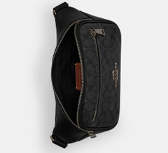 Túi Coach Elias Belt Bag In Signature Canvas Charcoal CZ400 QBMI5