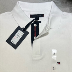 Áo Polo Tommy Hilfiger Regular Fit Monotype Placket White MW34753 100