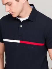 Áo Polo Tommy Hilfiger Regular Fit Embroidered Stripe Logo Navy 78JB117 410