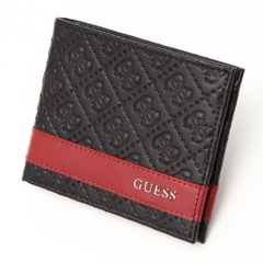 Ví GUESS Men's Leather Bifold With Fashion Details Black Red 31GU13X008 016