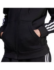 Áo Khoác adidas Nữ Essentials 3-Stripes Full-Zip Fleece Hoodie Black HZ5743