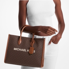 Túi Michael Kors Mirella Medium Signature Logo Tote Bag Brown 35R5G7ZT2B
