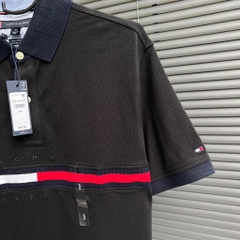 Áo Polo Tommy Hilfiger Regular Fit Embroidered Stripe Logo Black 78JB117 001