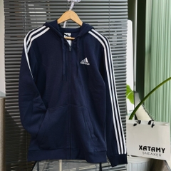 Áo adidas Nam Essentials Fleece 3-STRIPES Full-Zip Hoodie Navy GK9053