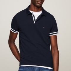 Áo Polo Tommy Hilfiger Slim Fit Monotype Cuff Navy MW34737 401
