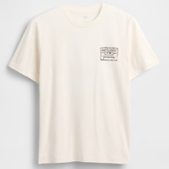 Áo GAP Everyday Soft Relaxed Graphic T-Shirt Vintage Ivory Frost 117156 90 01
