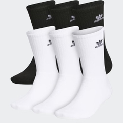 Vớ adidas Trefoil Crew Socks 6 Pair Black White BH6437B