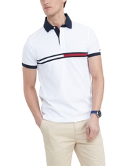 Áo Polo Tommy Hilfiger Regular Fit Embroidered Stripe Logo White 78JB117 100