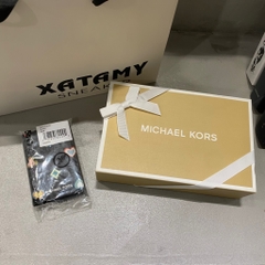 Ví Michael Kors Cooper Printed Signature Logo Folding Card Case Black Gift Box 36F5LCOD1U