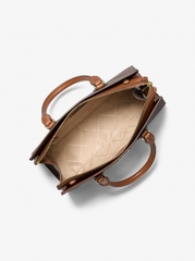 Túi Michael Kors Sheila Medium Logo Satchel Brown 35S3G6HS2B