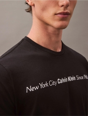 Áo Calvin Klein NYC Linear Text Logo T-Shirt Black 40EM860 001