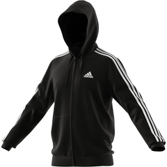 Áo Khoác adidas Men's Essentials French Terry 3-Stripes Full-Zip Hoodie Black GK9032
