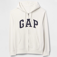 Áo GAP Relaxed Logo Zip Hoodie White 683050 02 1