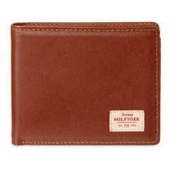 Ví Tommy Hilfiger Men's XCAP Slim Fold W/Fabric Cognac 31T130115