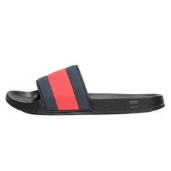 Dép Tommy Hilfiger Flag Pool Slide Black FM04263 001