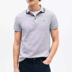 Áo Polo Tommy Hilfiger Slim Fit Heathered Shady Stone XM04473 020