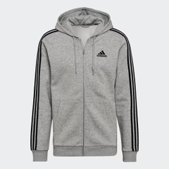 Áo Khoác Nam adidas Essentials Fleece 3-Stripes Full Zip Hoodie Grey HB0041