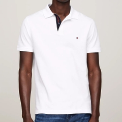 Áo Polo Tommy Hilfiger Regular Fit Monotype Placket White MW34753 100