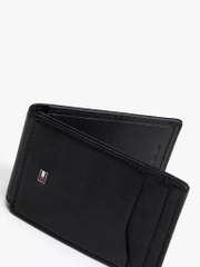 Ví Tommy Hilfiger Men's Pebbled Leather Magnetic Bifold Wallet Black 31TL160072