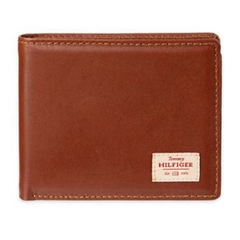 Ví Tommy Hilfiger Men's XCAP Slim Fold W/Fabric Cognac 31T130115