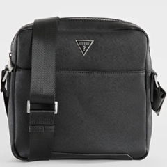 Túi GUESS Eco Saffiano Top-Zip Flat Crossbody Black HMTOSAP4258