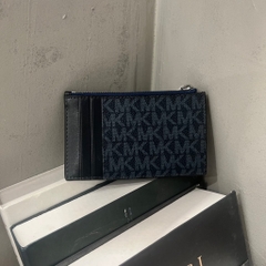 Ví Michael Kors Cooper Slim Signature Logo Zip Wallet Black Navy 36T4LCOZ7B