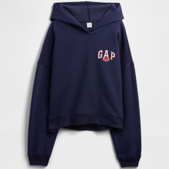 Áo GAP Relaxed Cropped Wedge Graphic Hoodie Navy 831837 00 1