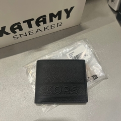 Ví Michael Kors Mens Hudson Pebbled Leather Billfold Wallet With Coin Pouch Black 39T4LHDF3L