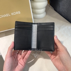 Ví Michael Kors Cooper Printed Signature Logo Folding Card Case Black Gift Box 36F5LCOD1U