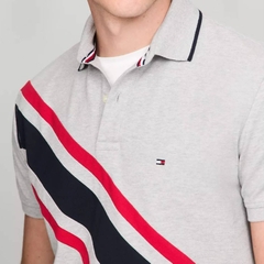Áo Polo Tommy Hilfiger Regular Fit Banner Stripe Logo Grey 78JA988 030