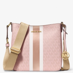 Túi Michael Kors Jet Set Small Signature Logo Stripe Crossbody Bag Rose Poudre 35F5GTVC5K
