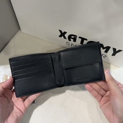 Ví Michael Kors Cooper Pebbled Leather Billfold Wallet With Coin Pouch Black 36T4LCOF3L