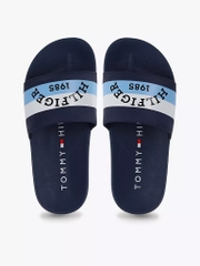 Dép Tommy Hilfiger Stripe Logo Navy Breezy Blue TZ001589 492